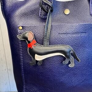 Black Wiener Dog Bag Charm Doxie Bag Charm Daschund Purse Charm Dog Lover